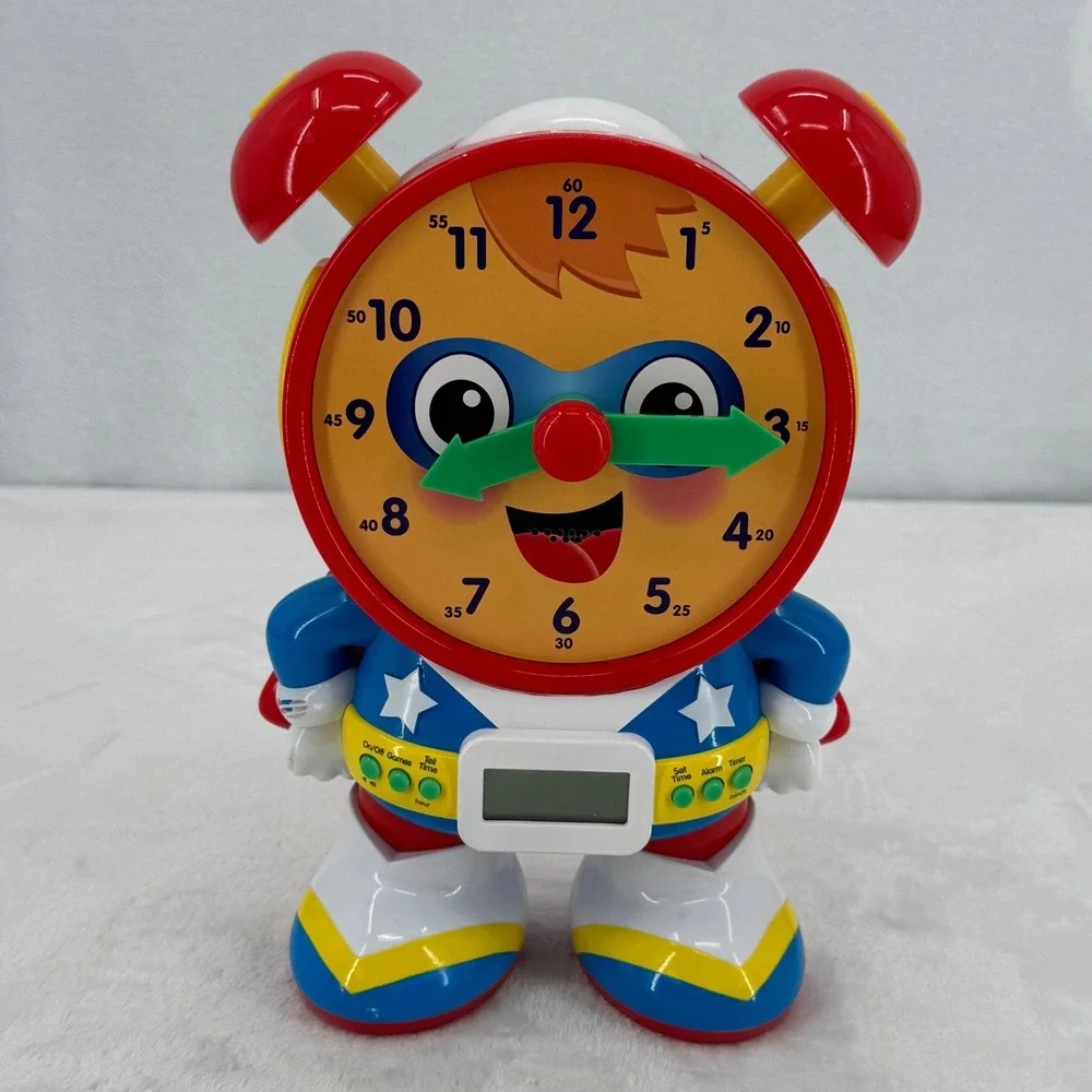 The Learning Journey Super Telly Teaching Time Kids Clock Superhero- Excellent!